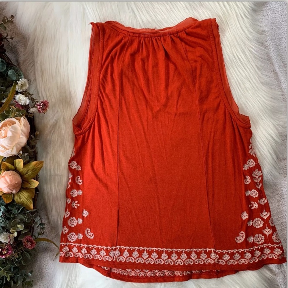 Akemi + Kin Anthropologie Size S Sleeves Top Red - Picture 3 of 8
